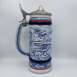 AVON 1981 Vintage Beer Stein - Flight - Airplanes & Hot Air Balloon